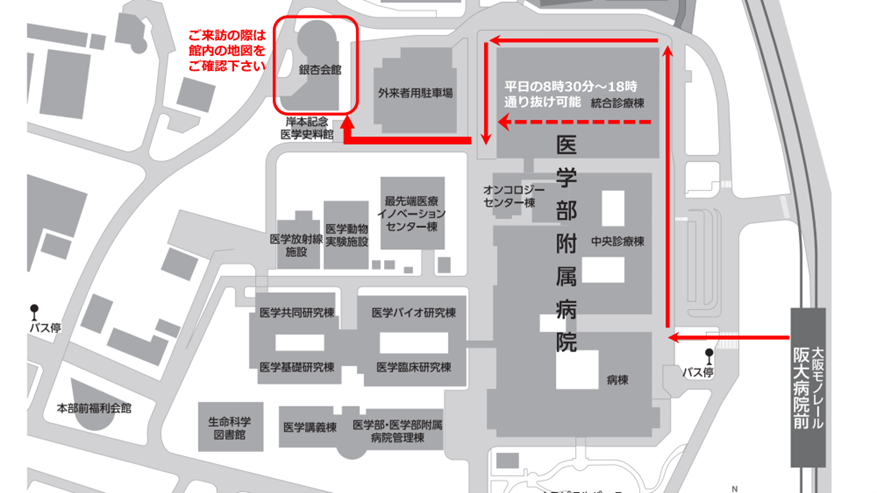 銀杏会館へのアクセスマップ